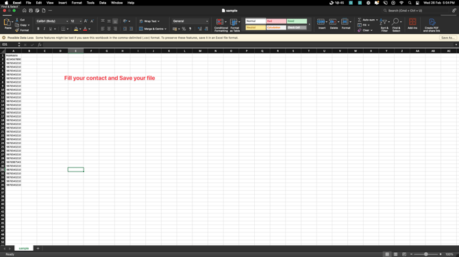 excel file clean shot